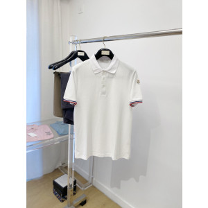 [MONCLER-몽클레어] 몽클레어 로고 패치 피케 셔츠 화이트