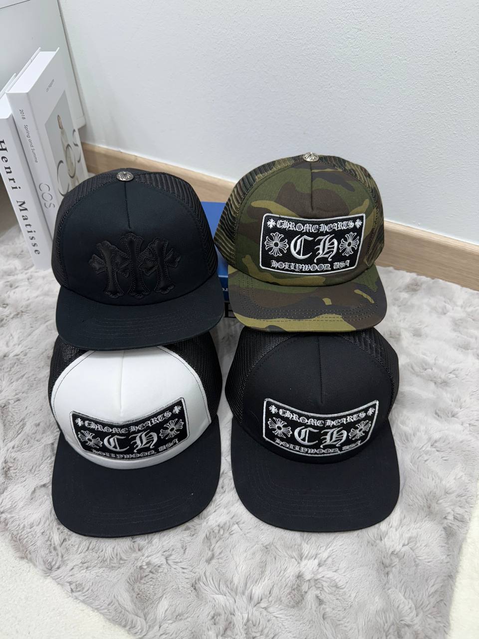 크롬하츠 매쉬캡모자(로고블랙,블랙,화이트,카모)