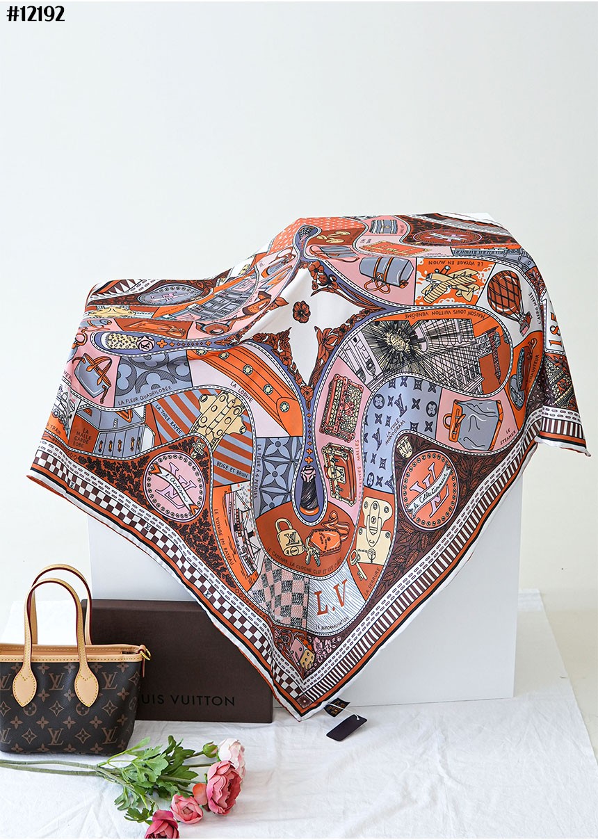 [LOUIS VUITTON] 루이비통 JEU DE LOUIS 주 드 루이스 90 스퀘어 스카프