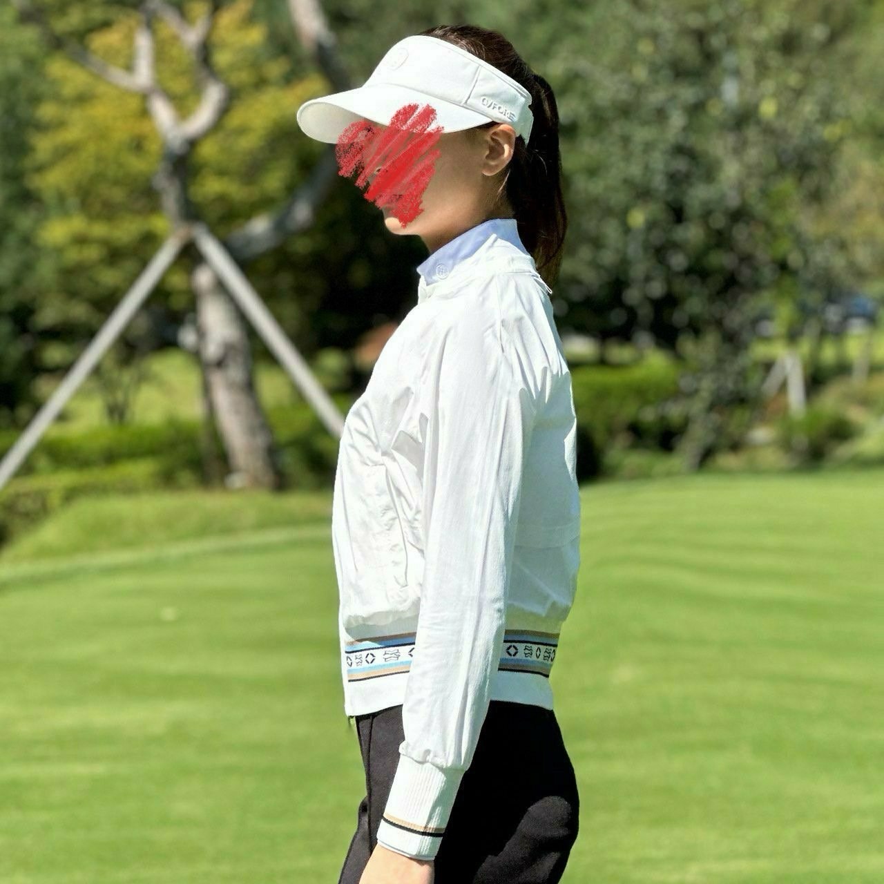 사우스케이프 모노그램 스트라이프 우븐 점퍼  (WOMEN)