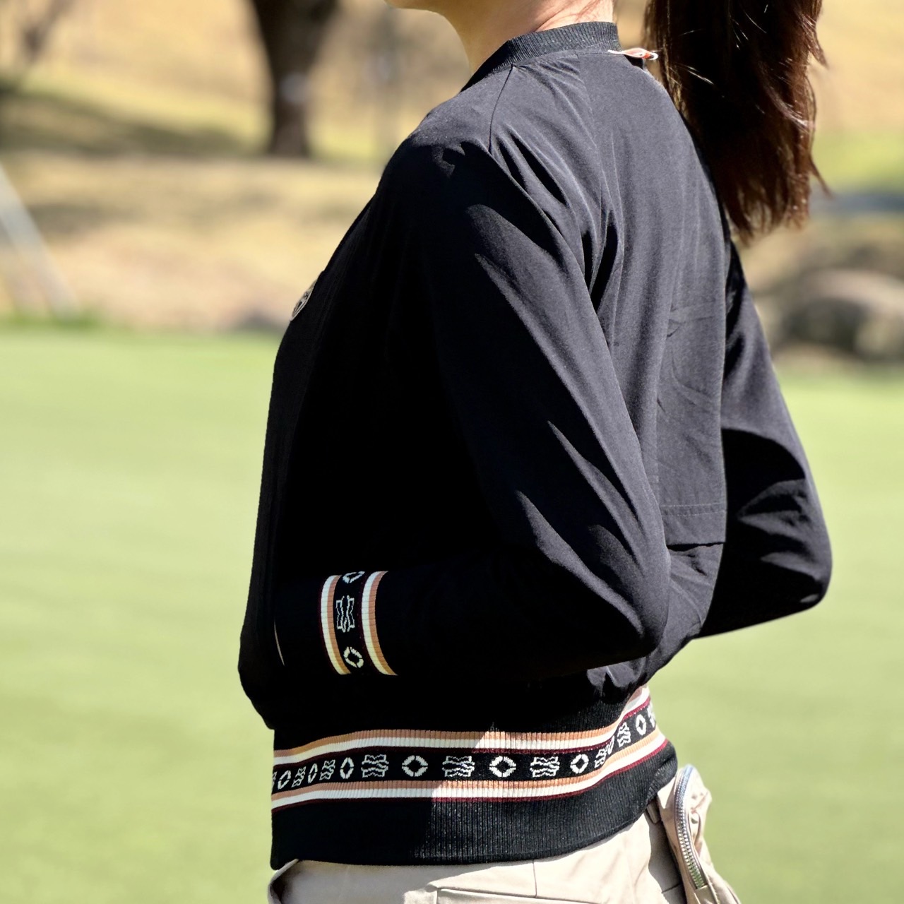 사우스케이프 모노그램 스트라이프 우븐 점퍼  (WOMEN)