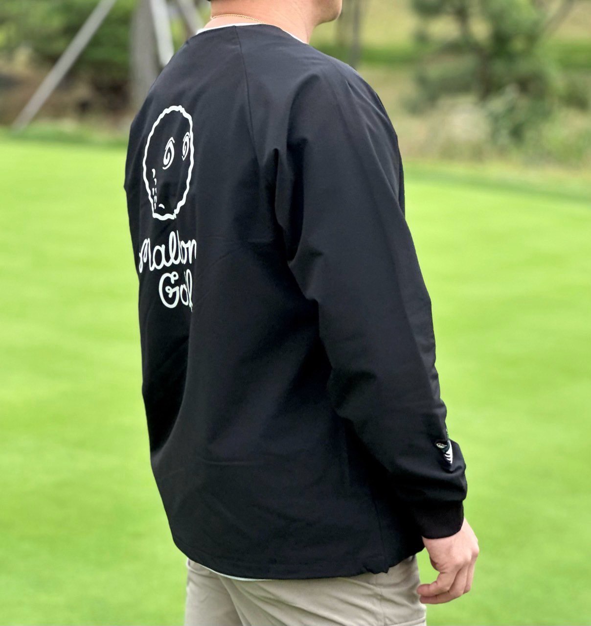 [ MALBON ] 말본 오버핏 볼 스크립트 맨투맨