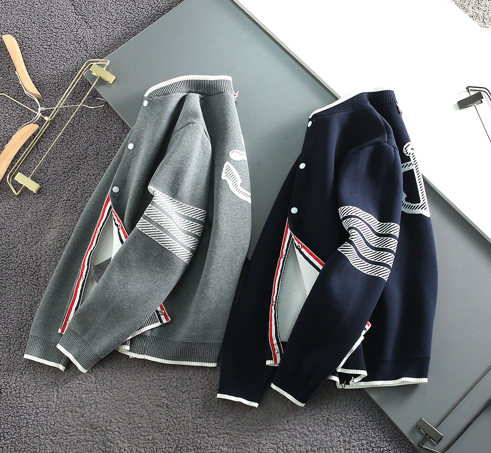 톰브라운  4바 앵커자가드 자수로고 양모 버턴쟈켓