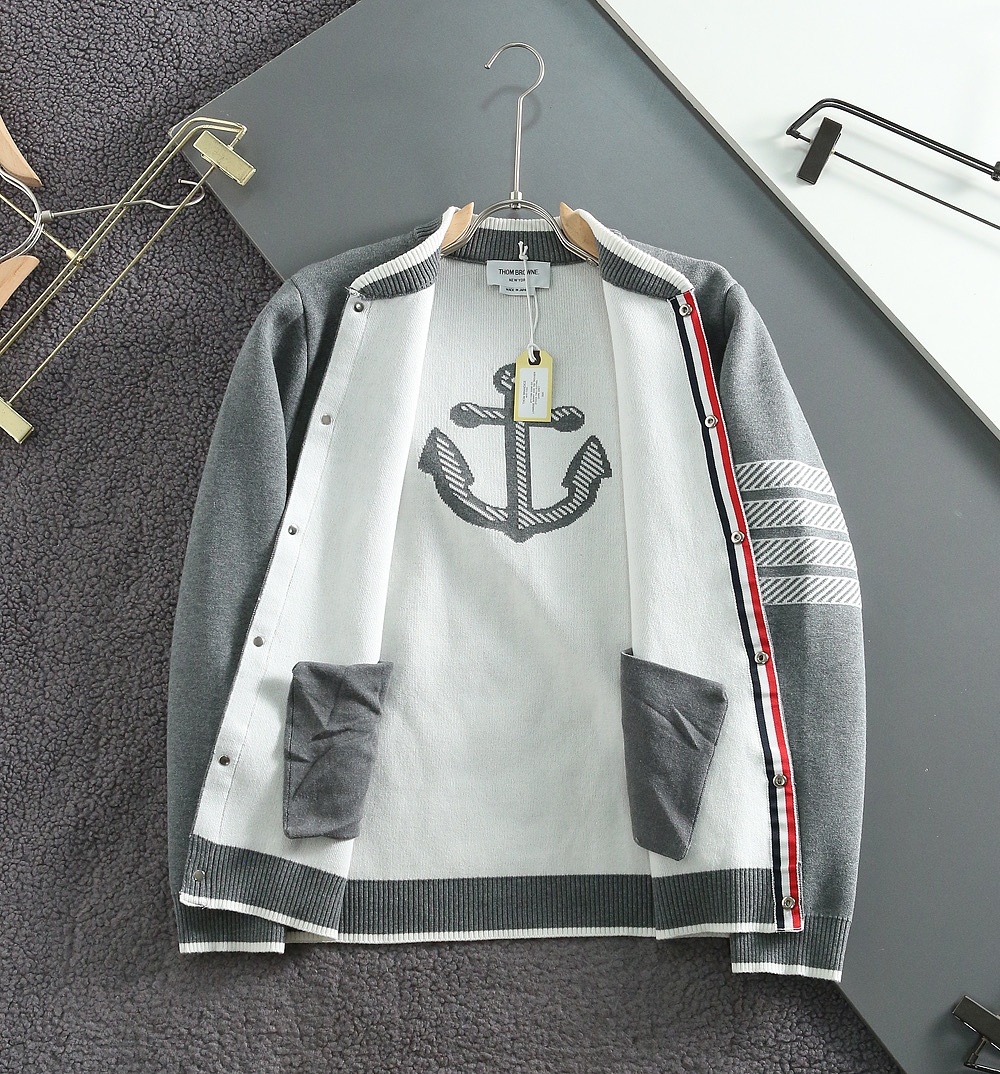 톰브라운  4바 앵커자가드 자수로고 양모 버턴쟈켓